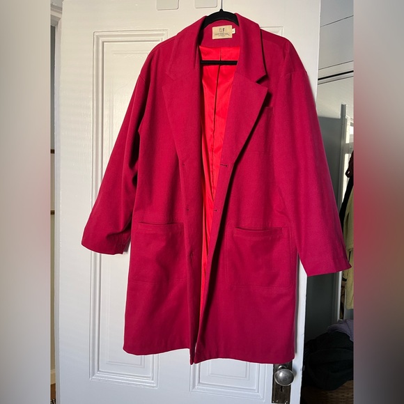 Fashion Brand Company Jackets & Blazers - Fashion Brand Company by Penelope Gazin Bold Dark Pink Wool Coat